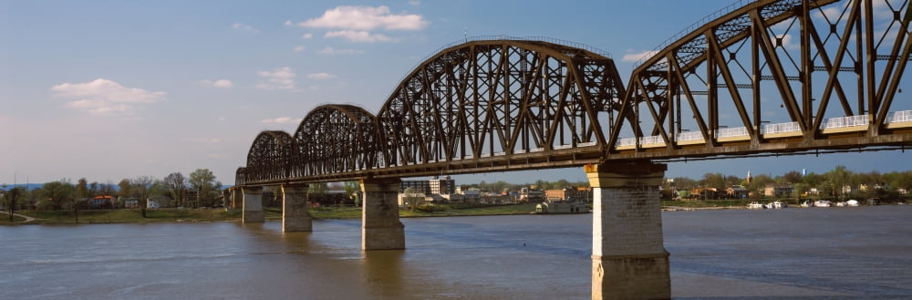Bridge across a river Big Four Bridge Louisville Kentucky USA Canvas Art - Panoramic Images (27 x 9)