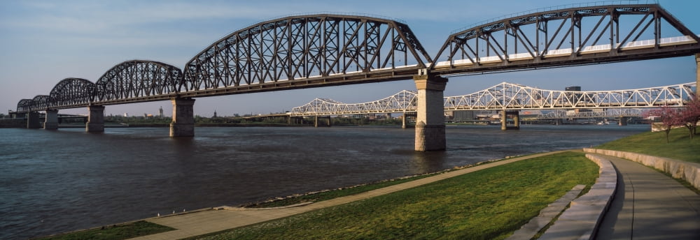 Bridge across a river Big Four Bridge Louisville Kentucky USA Canvas Art - Panoramic Images (27 x 9)