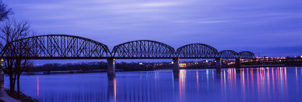 Bridge across a river Big Four Bridge Louisville Kentucky USA Canvas Art - Panoramic Images (36 x 12)