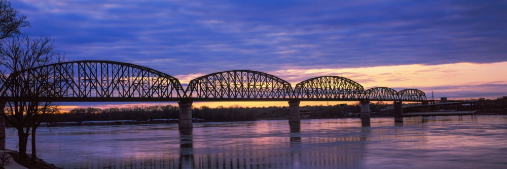 Bridge across a river Big Four Bridge Louisville Kentucky USA Canvas Art - Panoramic Images (36 x 12)
