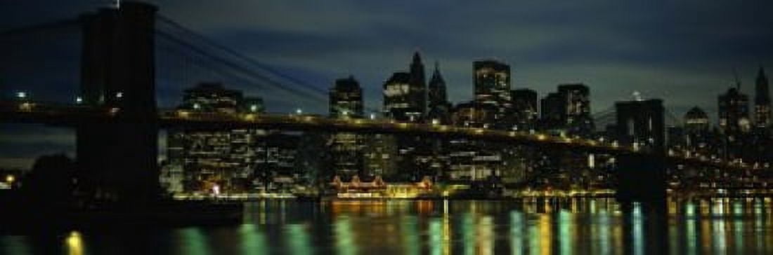 Bridge across a river Brooklyn Bridge East River Manhattan New York City New York State USA Canvas Art - Panoramic Images (18 x 6)