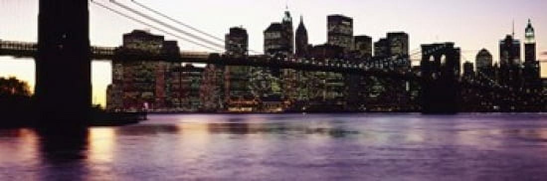 Bridge across a river Brooklyn Bridge East River Manhattan New York City New York State USA Canvas Art - Panoramic Images (18 x 6)