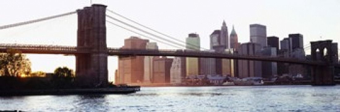 Bridge across a river Brooklyn Bridge East River Manhattan New York City New York State USA Canvas Art - Panoramic Images (18 x 6)