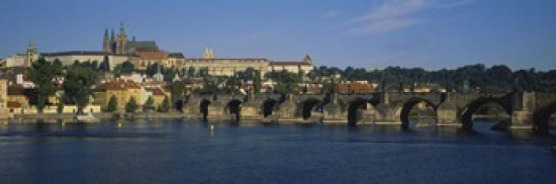 Bridge across a river Charles Bridge Vltava River Prague Czech Republic Canvas Art - Panoramic Images (18 x 6)