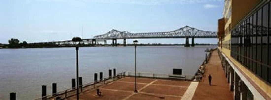 Bridge across a river Crescent City Connection Bridge Mississippi River New Orleans Louisiana USA Canvas Art - Panoramic Images (18 x 7)