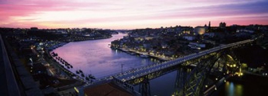 Bridge across a river Dom Luis I Bridge Duoro River Porto Portugal Canvas Art - Panoramic Images (18 x 7)