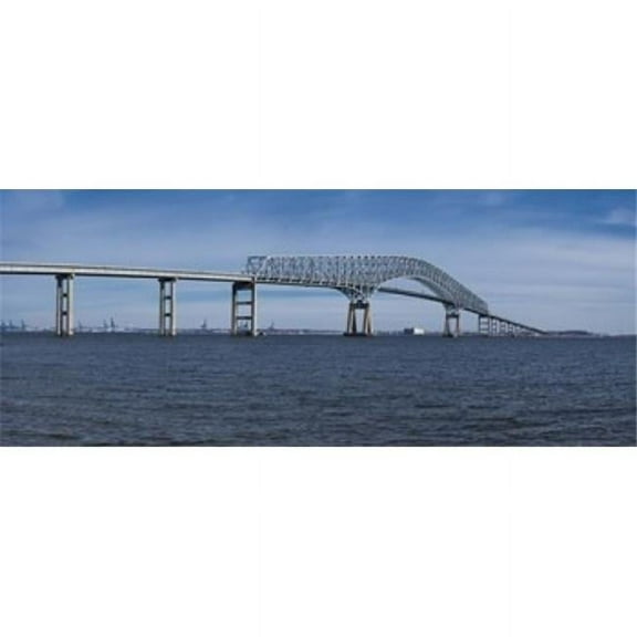 Panoramic Images PPI126197S Bridge Across A River Francis Scott Key Bridge Patapsco River Baltimore Maryland USA Poster Print, 15 x 6