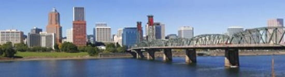 Bridge across a river Hawthorne Bridge Willamette River Multnomah County Portland Oregon USA 2010 Canvas Art - Panoramic Images (21 x 6)
