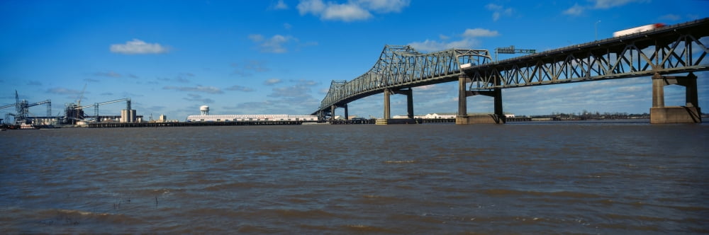 Bridge across a river Horace Wilkinson Bridge Mississippi River Baton Rouge Louisiana USA Canvas Art - Panoramic Images (36 x 12)