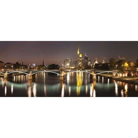 Bridge across a river Ignatz Bubis Bridge Main River Frankfurt Hesse Germany Canvas Art - Panoramic Images (15 x 6)
