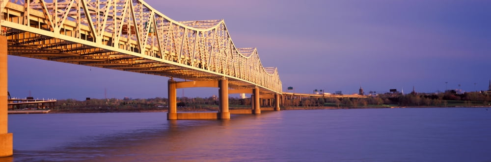 Bridge across a river John F Kennedy Memorial Bridge Louisville Kentucky USA Canvas Art - Panoramic Images (27 x 9)