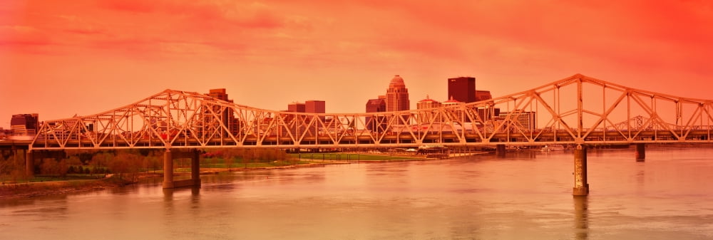 Bridge across a river John F Kennedy Memorial Bridge Louisville Kentucky USA Canvas Art - Panoramic Images (27 x 9)