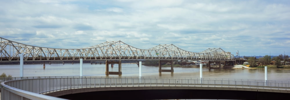 Bridge across a river John F Kennedy Memorial Bridge Louisville Kentucky USA Canvas Art - Panoramic Images (36 x 12)