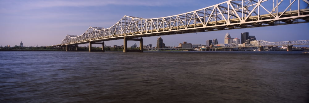 Bridge across a river John F Kennedy Memorial Bridge Louisville Kentucky USA Canvas Art - Panoramic Images (36 x 12)