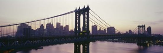 Bridge across a river Manhattan Bridge East River Manhattan New York City New York State USA Canvas Art - Panoramic Images (36 x 12)