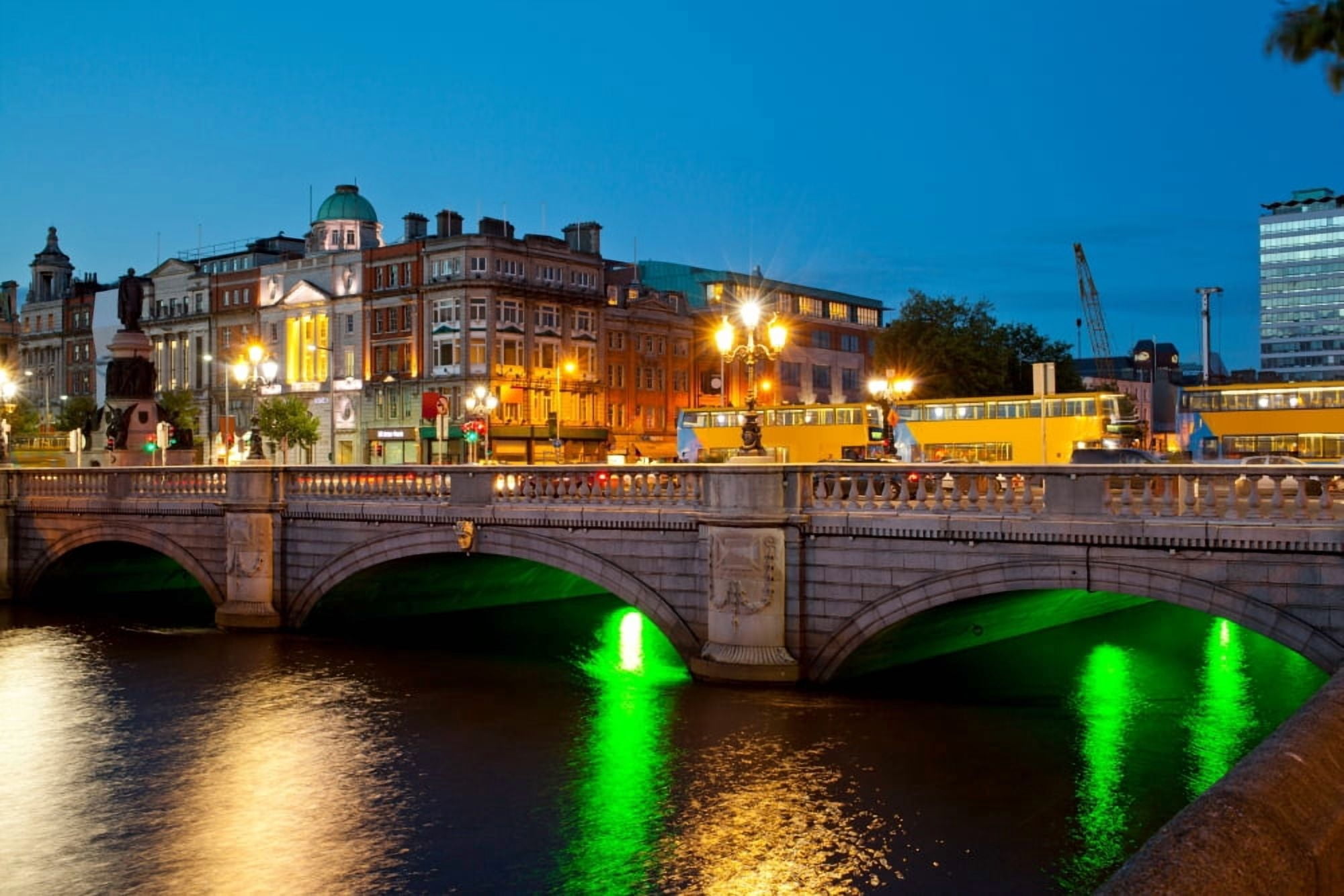 Bridge across a river OConnell Bridge Liffey River Dublin Leinster Province Republic of Ireland Canvas Art - Panoramic Images (18 x 24)