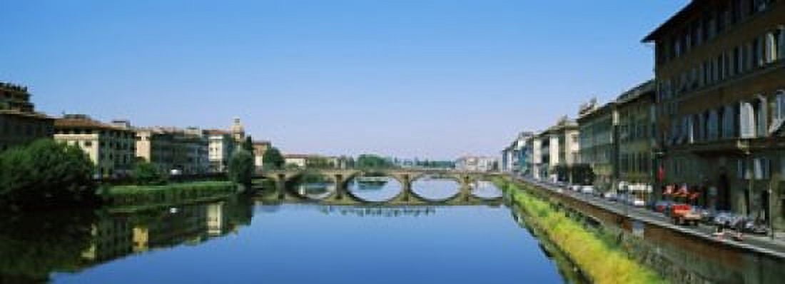 Bridge across a river Ponte Vecchio Arno River Florence Tuscany Italy Canvas Art - Panoramic Images (36 x 13)