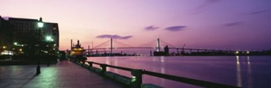 Bridge across a river Savannah River Atlanta Georgia USA Canvas Art - Panoramic Images (36 x 12)