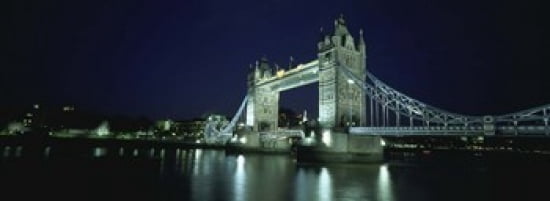 Bridge across a river Tower Bridge Thames River London England Canvas Art - Panoramic Images (36 x 13)