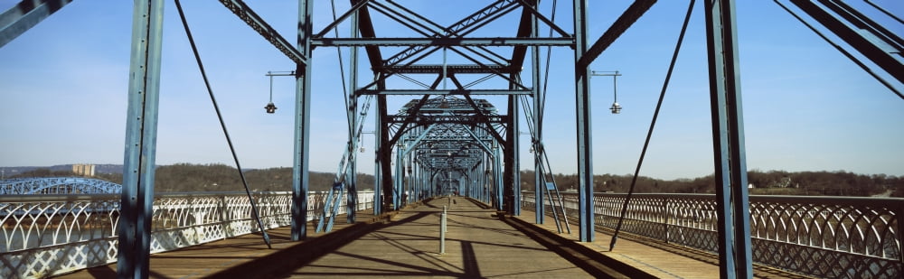 Bridge across a river Walnut Street Bridge Tennessee River Chattanooga Tennessee USA Canvas Art - Panoramic Images (12 x 39)