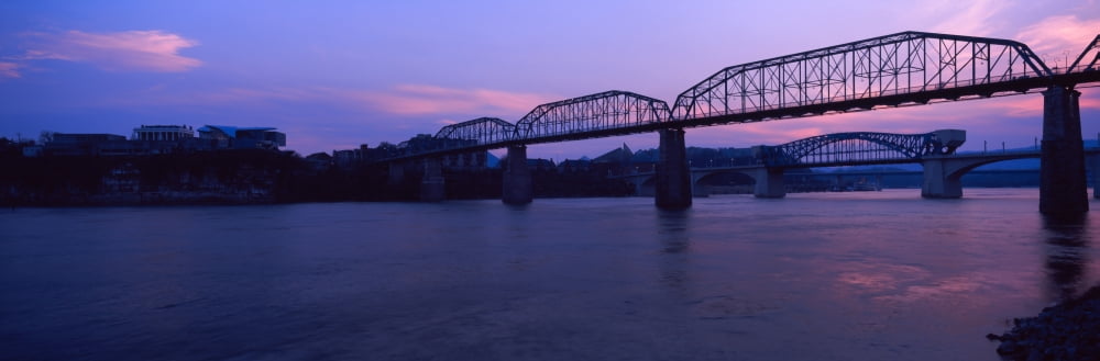 Bridge across a river Walnut Street Bridge Tennessee River Chattanooga Tennessee USA Canvas Art - Panoramic Images (27 x 9)