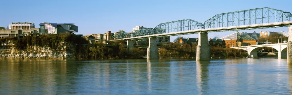 Bridge across a river Walnut Street Bridge Tennessee River Chattanooga Tennessee USA Canvas Art - Panoramic Images (27 x 9)