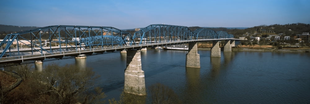 Bridge across a river Walnut Street Bridge Tennessee River Chattanooga Tennessee USA Canvas Art - Panoramic Images (36 x 12)