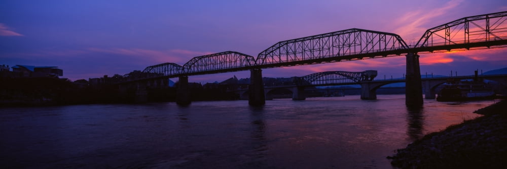 Bridge across a river Walnut Street Bridge Tennessee River Chattanooga Tennessee USA Canvas Art - Panoramic Images (36 x 12)