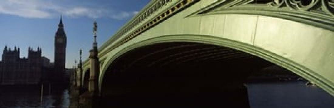 Bridge across a river Westminster Bridge Big Ben Houses Of Parliament City Of Westminster London England Canvas Art - Panoramic Images (18 x 6)