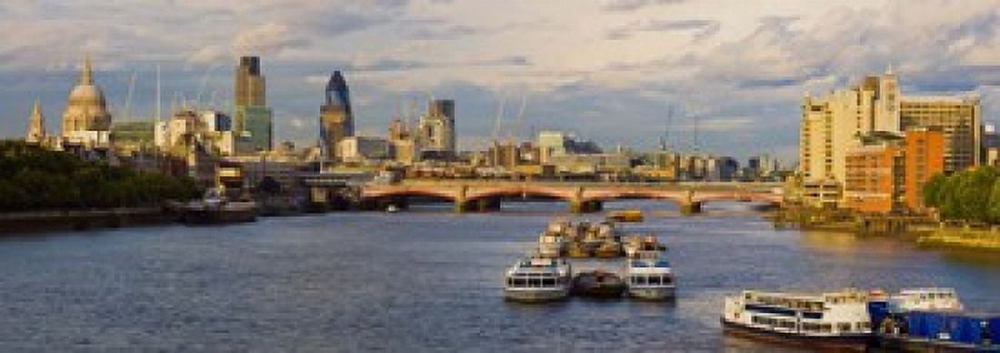 Bridge across a river with a cathedral Blackfriars Bridge St Pauls Cathedral Thames River London England Canvas Art - Panoramic Images (18 x 7)