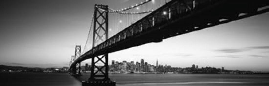 Bridge across a bay with city skyline in the background Bay Bridge San Francisco Bay San Francisco California USA Canvas Art - Panoramic Images (18 x 6)