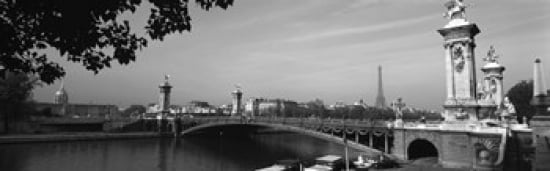 Bridge across a river with the Eiffel Tower in the background Pont Alexandre III Seine River Paris Ile-de-France France Canvas Art - Panoramic Images (36 x 12)