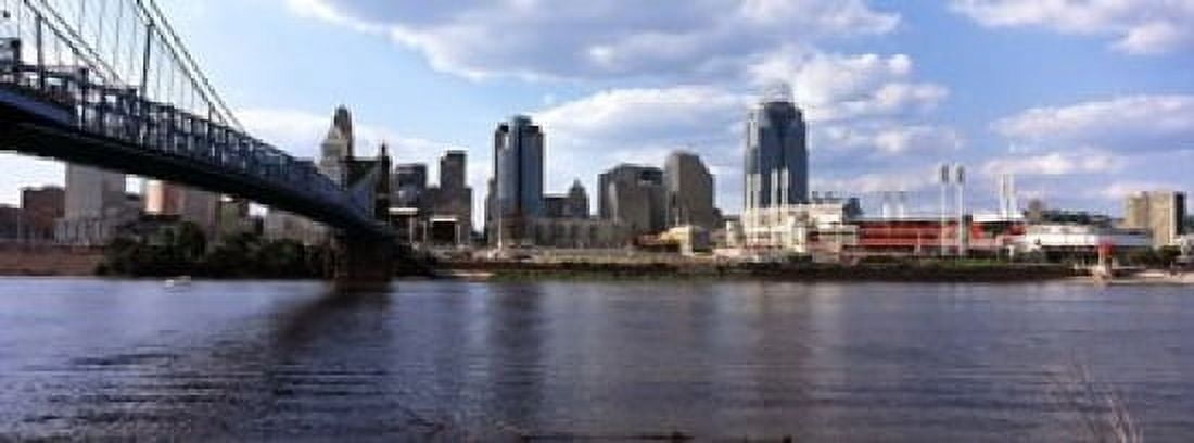 Bridge across the Ohio River Cincinnati Hamilton County Ohio USA Canvas Art - Panoramic Images (15 x 6)