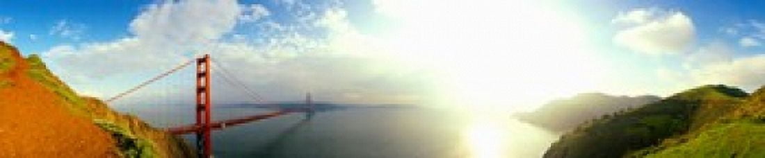 Bridge across the bay Golden Gate Bridge Marin Headlands San Francisco Bay San Francisco California USA Canvas Art - Panoramic Images (24 x 5)