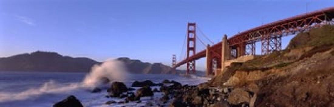 Bridge across the bay San Francisco Bay Golden Gate Bridge San Francisco Marin County California USA Canvas Art - Panoramic Images (18 x 6)