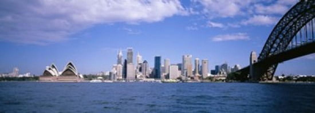 Bridge across the bay with skyscrapers in the background Sydney Harbor Bridge Sydney New South Wales Australia Canvas Art - Panoramic Images (18 x 7)