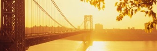 Bridge across the river George Washington Bridge New York City New York State USA Canvas Art - Panoramic Images (36 x 12)