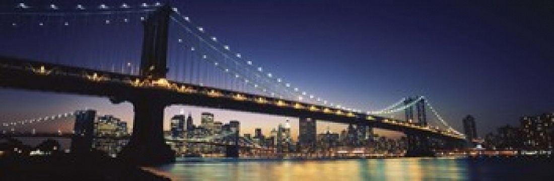 Bridge across the river Manhattan Bridge Lower Manhattan New York City New York State USA Canvas Art - Panoramic Images (18 x 6)