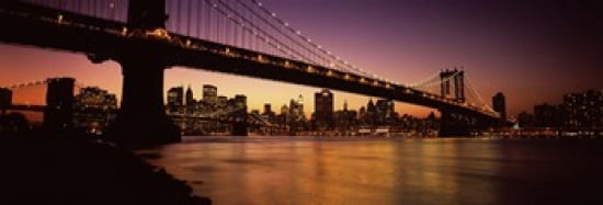 Bridge across the river Manhattan Bridge Lower Manhattan New York City New York State USA Canvas Art - Panoramic Images (36 x 12)