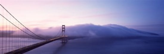Bridge across the sea Golden Gate Bridge San Francisco California USA Canvas Art - Panoramic Images (36 x 12)