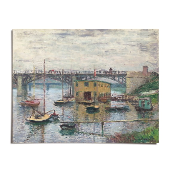 Bridge at Argenteuil on a Gray Day c. 1876 - Claude Monet - 8x12 - Wall Art Print - UNFRAMED