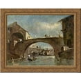 thumbnail image 1 of Bridge at Dolo 24x20 Gold Ornate Wood Framed Canvas Art by Francesco Guardi, 1 of 2