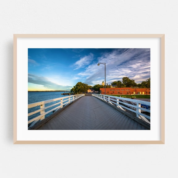 Bridge at Suomenlinna - Helsinki Finland Photography Oak Framed Wall Art Print 24 x 36 inches