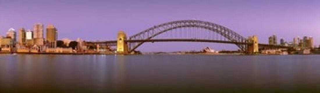 Bridge at dusk Sydney Harbor Bridge Sydney New South Wales Australia Canvas Art - Panoramic Images (20 x 6)