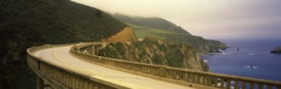 Bridge at the coast Bixby Bridge Big Sur Monterey County California USA Canvas Art - Panoramic Images (36 x 12)