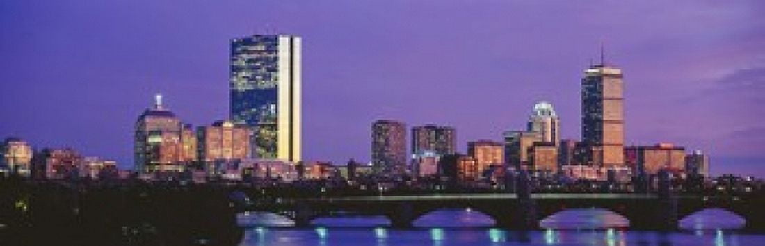 Bridge with city at the waterfront Charles River Back Bay Longfellow Bridge Boston Suffolk County Massachusetts USA Canvas Art - Panoramic Images (18 x 6)