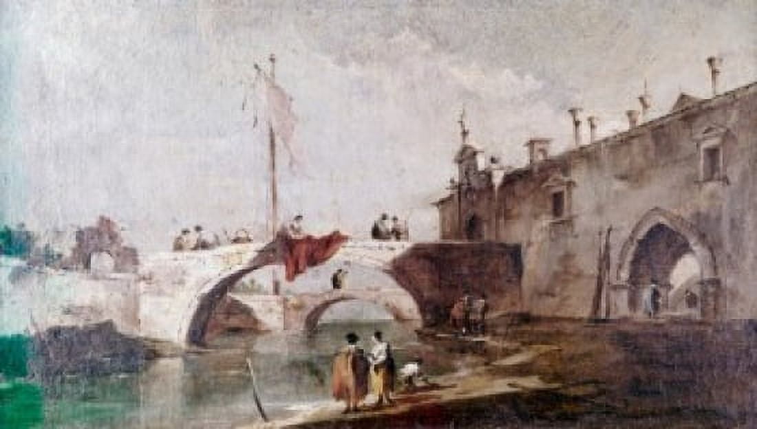 Bridge in Venice by Canaletto 1697-1768 Canvas Art - Canaletto (18 x 24)