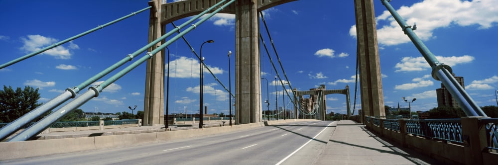 Bridge in a city Hennepin Avenue Bridge Minneapolis Minnesota USA Canvas Art - Panoramic Images (12 x 36)