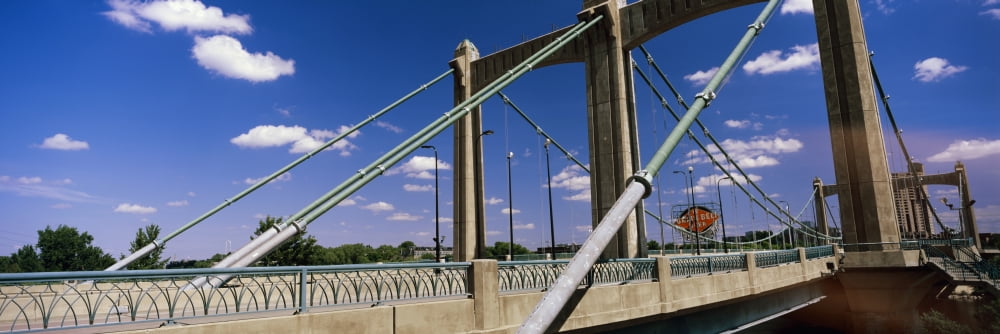 Bridge in a city Hennepin Avenue Bridge Minneapolis Minnesota USA Canvas Art - Panoramic Images (6 x 18)