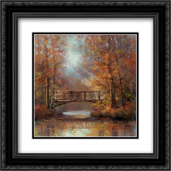 Bridge of Peace II 2x Matted 20x20 Black Ornate Framed Art Print by Chiu, T.C.